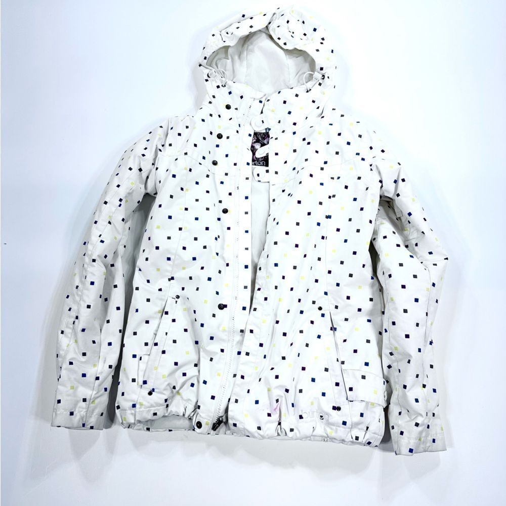 Burton Dry Ride white confetti print snow board ski coat S